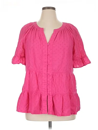 Pre-owned Wonderly Short Sleeve Blouse In Pink