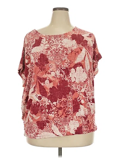 Pre-owned Wonderly Short Sleeve Blouse In Red