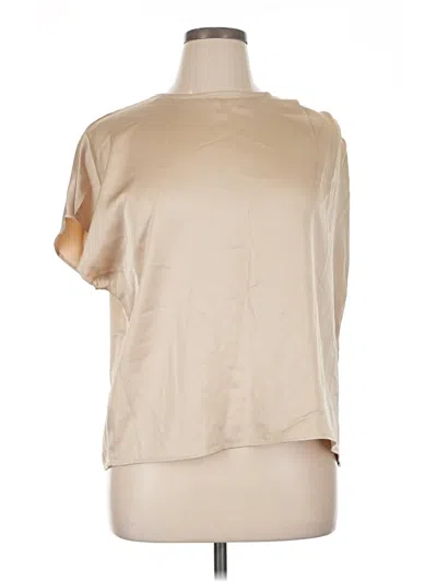 Pre-owned Wonderly Short Sleeve Blouse In Tan
