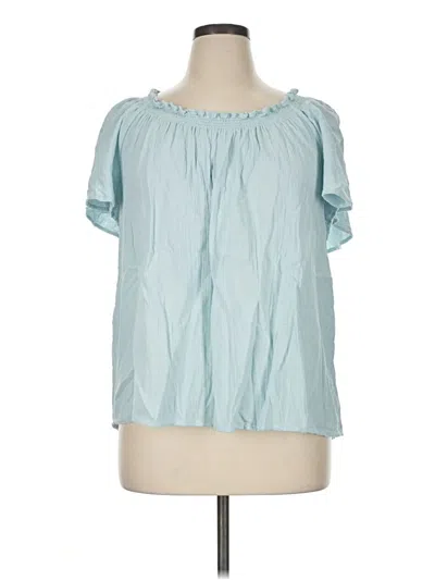 Pre-owned Wonderly Short Sleeve Blouse In Teal
