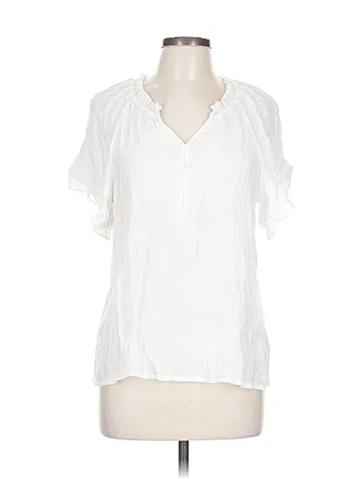Pre-owned Wonderly Short Sleeve Blouse In White