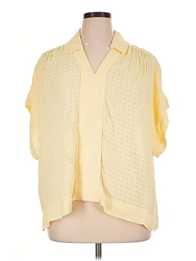 Pre-owned Wonderly Short Sleeve Blouse In Yellow