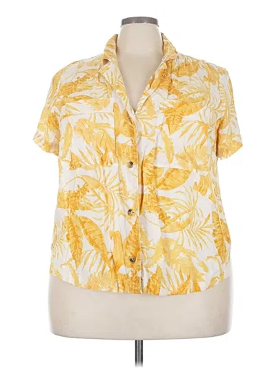 Pre-owned Wonderly Short Sleeve Blouse In Yellow