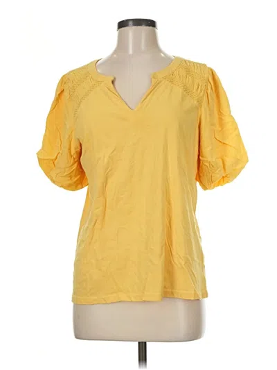 Pre-owned Wonderly Short Sleeve Blouse In Yellow