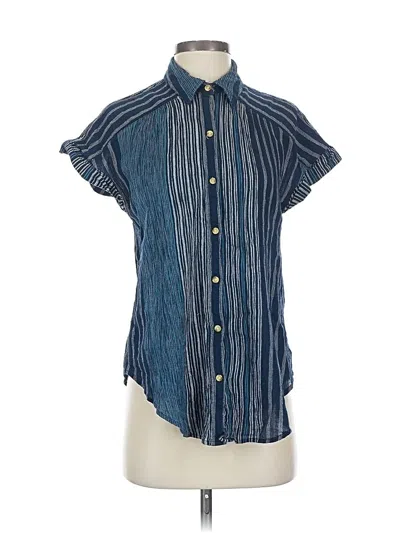 Pre-owned Wonderly Short Sleeve Button Down Shirt In Blue