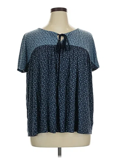 Pre-owned Wonderly Short Sleeve Henley Shirt In Blue