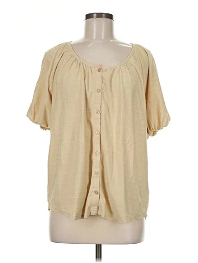 Pre-owned Wonderly Short Sleeve Henley Shirt In Tan