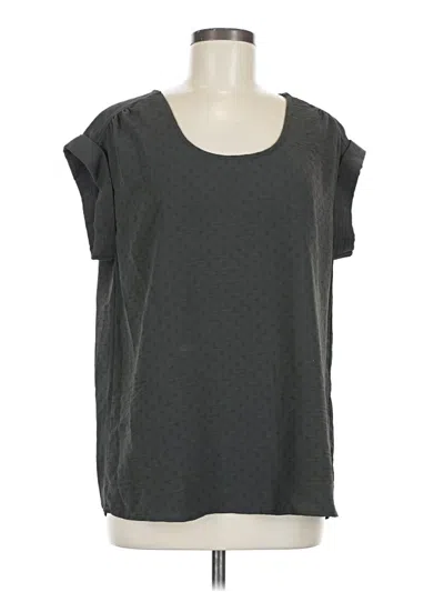 Pre-owned Wonderly Short Sleeve Top Gray Scoop Neck Tops