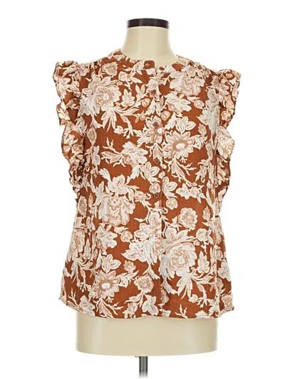 Pre-owned Wonderly Sleeveless Blouse In Brown