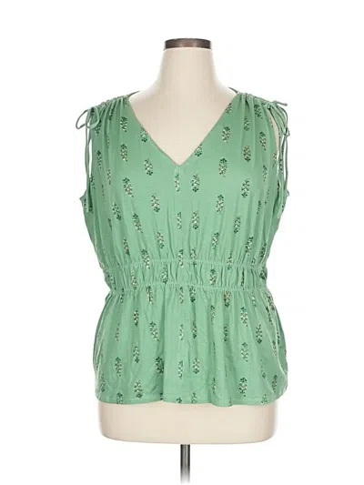 Pre-owned Wonderly Sleeveless Blouse In Green