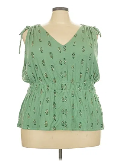 Pre-owned Wonderly Sleeveless Blouse In Green