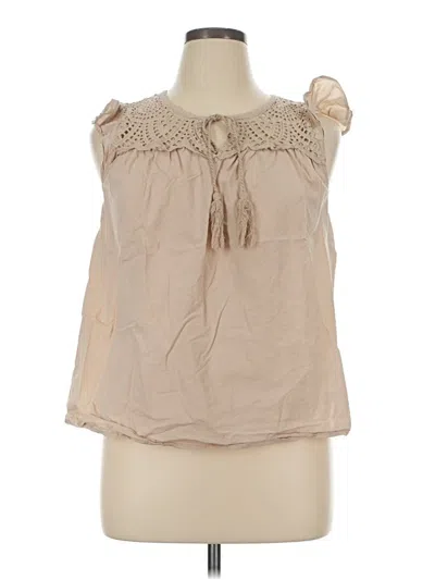 Pre-owned Wonderly Sleeveless Blouse In Tan