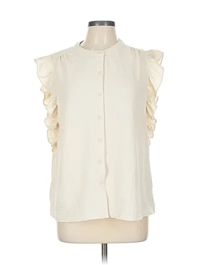 Pre-owned Wonderly Sleeveless Blouse In White