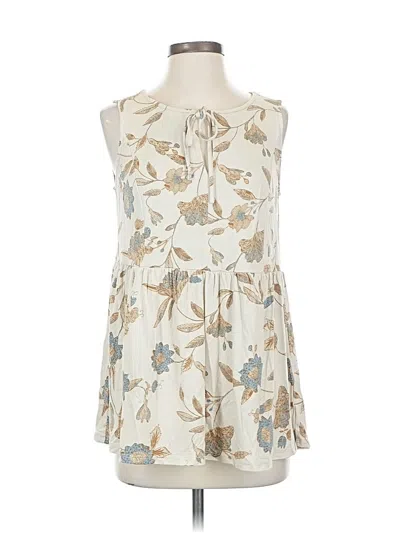 Pre-owned Wonderly Tank Top Ivory Halter Neckline Tops In White