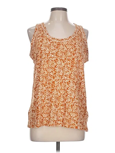 Pre-owned Wonderly Tank Top Orange Cold Shoulder Neckline Tops