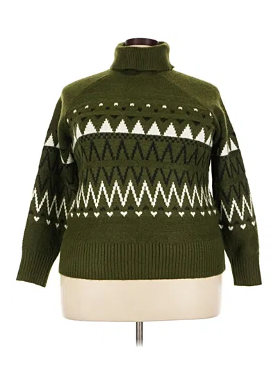 Pre-owned Wonderly Turtleneck Sweater In Green