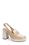 Wonders Amelia Block Heel Leather Pump In Lack Natural Off