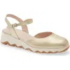 Wonders Ankle Strap Platform Ballet Pump In Neutral