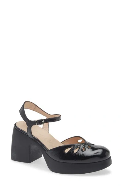 Wonders Ankle Strap Platform Pump In Black