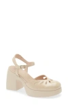 Wonders Ankle Strap Platform Pump In Neutral