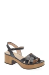 Wonders Ankle Strap Platform Sandal In Black