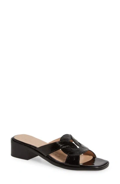 Wonders Leather Slide Sandal In Menorca Black