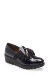 Wonders Loafer Wedge In Lack Noche/wash Plomo