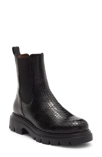 Wonders Lug Sole Leather Boot In Black