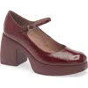 Wonders Mary Jane Platform Pump In Burgundy
