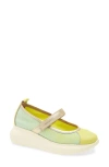 Wonders Mesh & Leather Flat In Cyber/platino