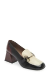 Wonders Moc Toe Bit Loafer Pump In Black Vino Cream Combo