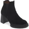 Wonders Platform Chelsea Boot In Black Suede