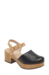 Wonders Platform Clog In Wild Black/pergamena Sand