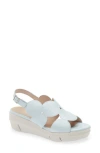 Wonders Platform Sandal In Blue