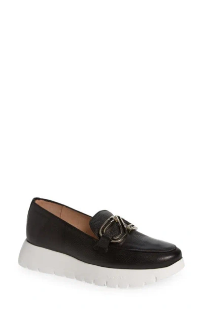 Wonders Sidney Platform Loafer In Wild Black