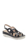 Wonders Slingback Platform Slide Sandal In Black