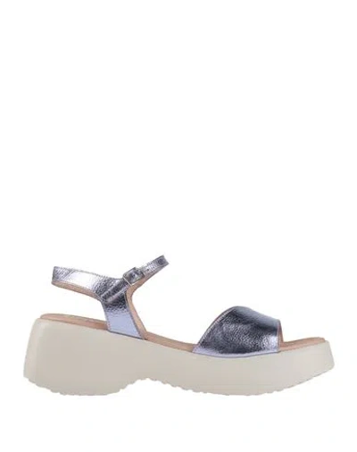 Wonders Woman Sandals Lilac Size 8 Leather In Gray