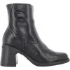 Wonders Min Black Leather Block Heel Ankle Boots In Multi