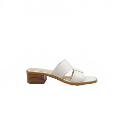 Wonders Women's Heeled Leather Sandal In Off White Patent