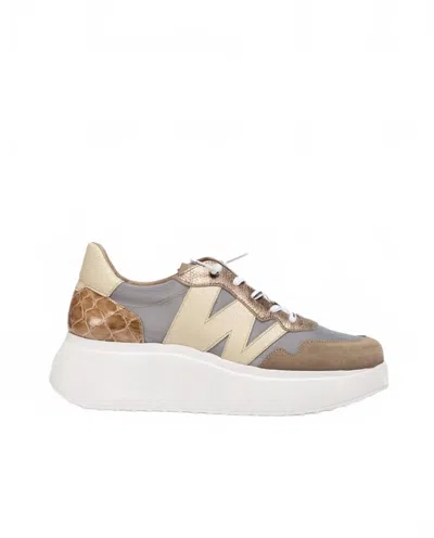 Wonders Women's Roma Platform Sneakers In Taupe/plata In Multi