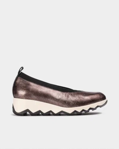 Wonders Simon 10 Pewter Leather Wedge Shoes In Multi