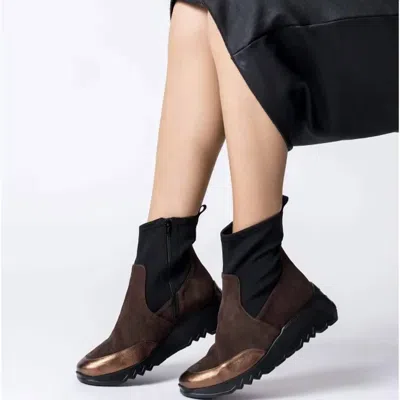 Wonders Women Singapur Ankle Boots In Brown/gold/black In Multi
