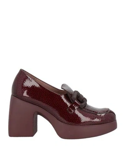 Wonders Fly Woman Loafers Burgundy Size 6 Leather
