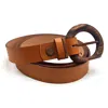 Wood Belt Women's  Fuji Heart 308 - Biodegradable Walnut Wood Brown Leather Belt In Brown