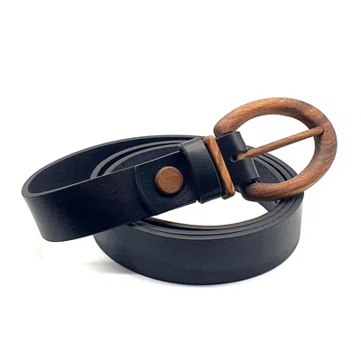 Wood Belt Women's Black  Banff Care 306 - Biodegradable Walnut Wood Leather Belt