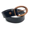 Wood Belt Women's  Banff Care 406 - Biodegradable Walnut Wood Black Leather Belt In Black