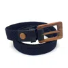 Wood Belt Women's Black  Yellowstone Brave 315 - Walnut Wood Braided Cotton Belt In Black