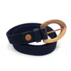 Wood Belt Women's Black  Yellowstone Clever 315 - Walnut Wood Braided Cotton Belt In Black