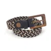 Wood Belt Women's  Yellowstone Brave 316 - Walnut Wood Brown Braided Cotton Belt In Brown