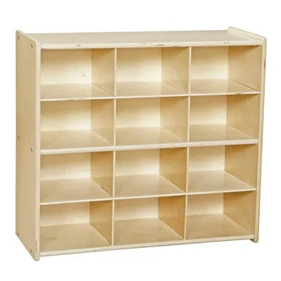 Wood Designs 12 Compartment Cubby With Casters In Brown